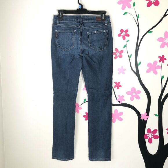 Paige Peg Straight Jeans Blue Mid Wash Womens Size 27 Made in USA - Picture 2 of 9